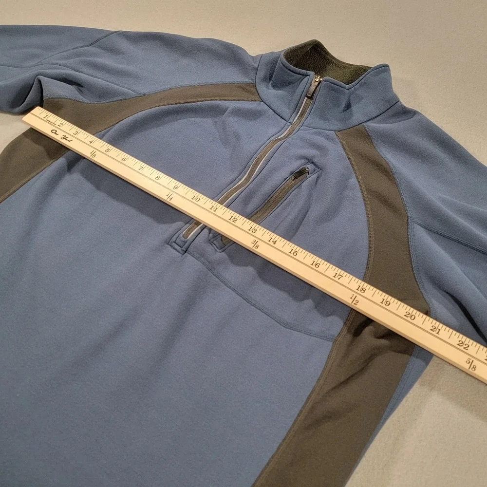 REI Quarter Zip Fleece Pullover‎ Jacket Blue Black Mens Large Outdoor Gorpcore